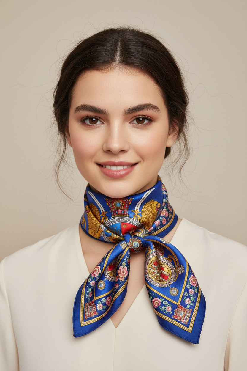 Persian Heritage Scarf | Crown and Lion | Ancient Persian | Iran | Mehrbunoo