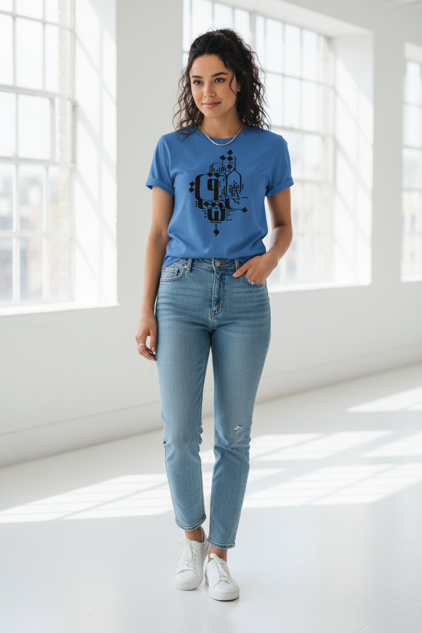 Women’s Cotton Fitted T-Shirt | Modern Persian Calligraphy |  Eshgh – عشق