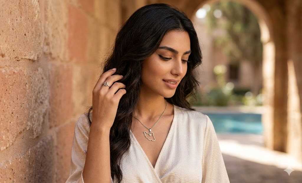 Iran Map Necklace – Minimal Persian Pendant | Stainless Steel | Mehrbunoo