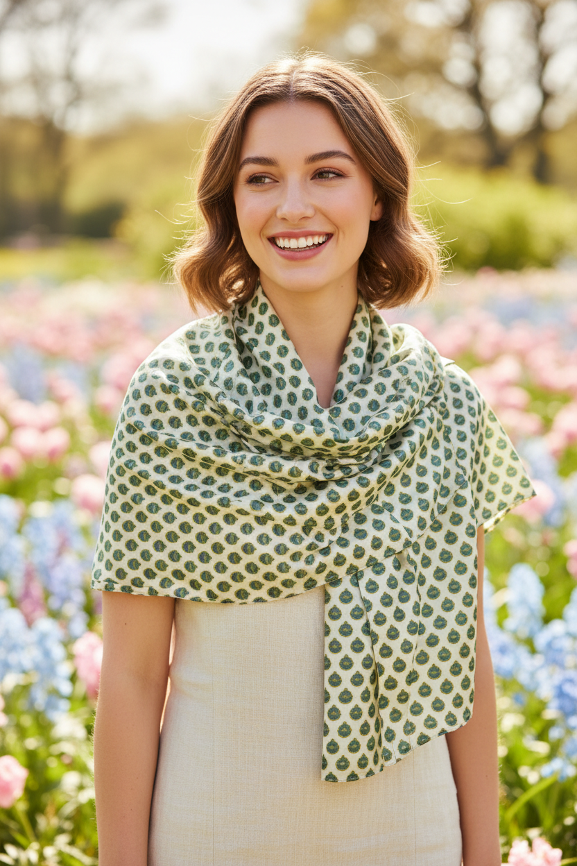Scarf _Shawl – Faravahar & Crown | Ancient Persian Heritage | Mehrbunoo Collection