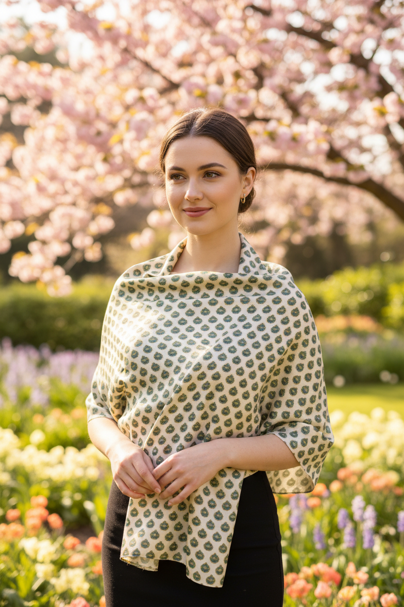 Scarf _Shawl – Faravahar & Crown | Ancient Persian Heritage | Mehrbunoo Collection