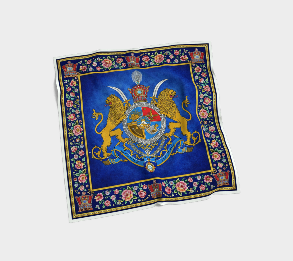 Persian Heritage Scarf | Crown and Lion | Ancient Persian | Iran | Mehrbunoo