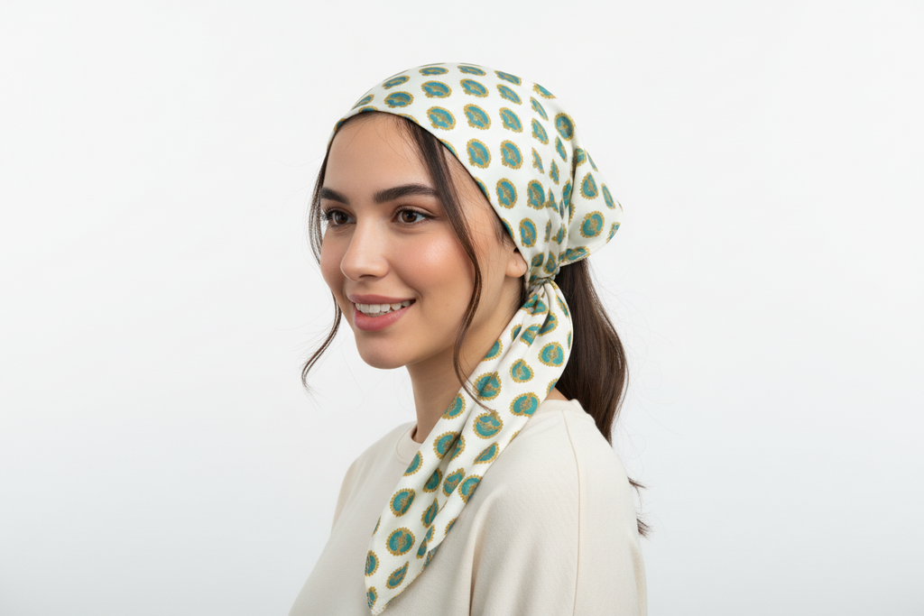 Scarf _Shawl – Faravahar & Crown | Ancient Persian Heritage | Mehrbunoo Collection
