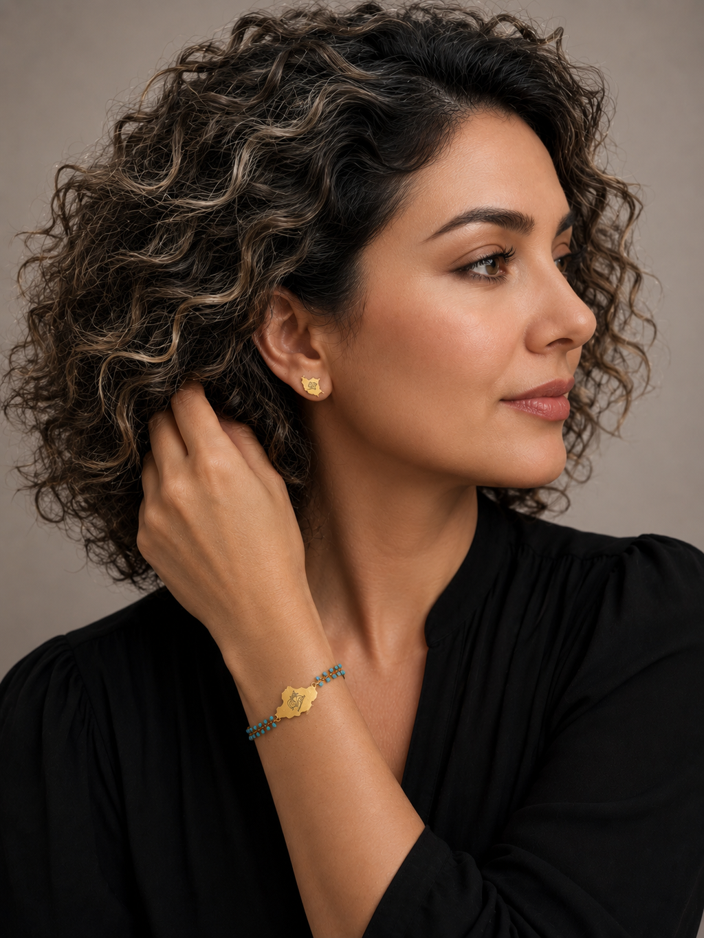Lion & Sun Iran Map Bracelet | Mehrbunoo Design