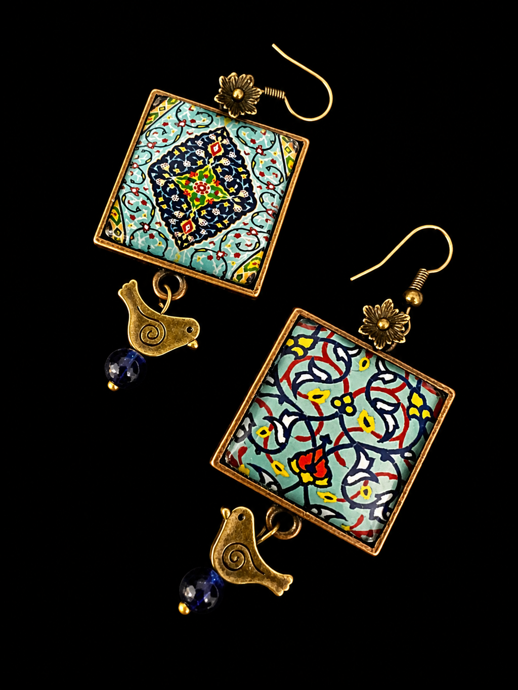 Handmade Earrings | Hand Painted Persian Style Earrings  | Mehrbunoo