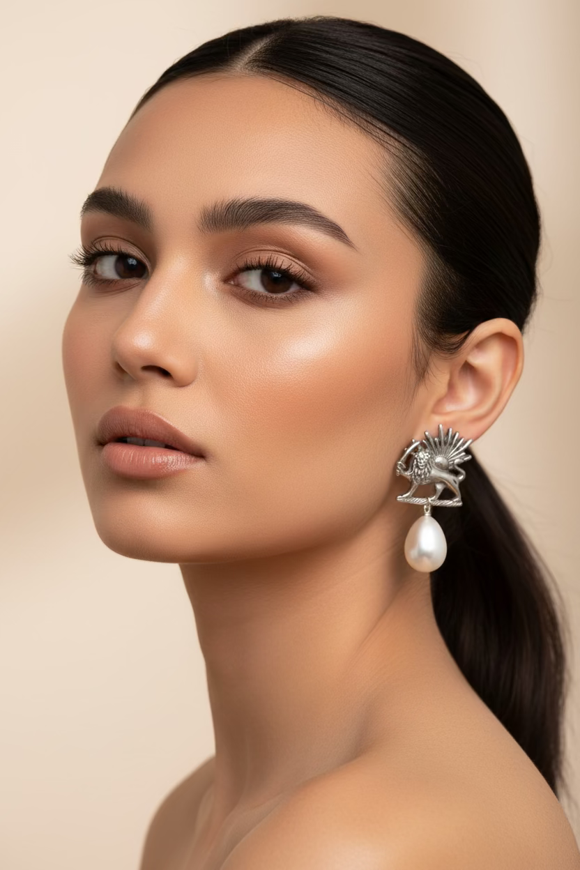 Lion & Sun Persian Earings | Premium hypoallergenic stainless steel | Mehrbanoo Design