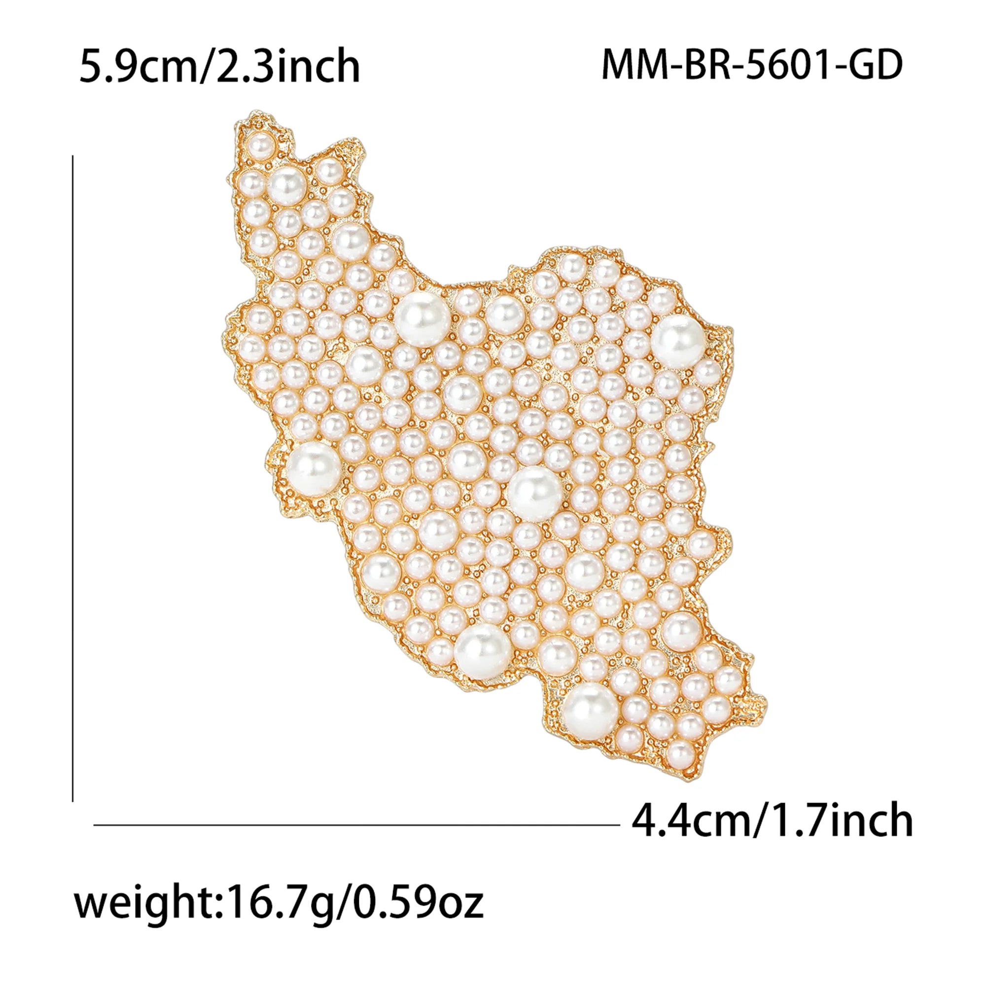 Iran Map Brooch &amp; Necklace – Pearl Detail | Persian Heritage | Mehrbunoo