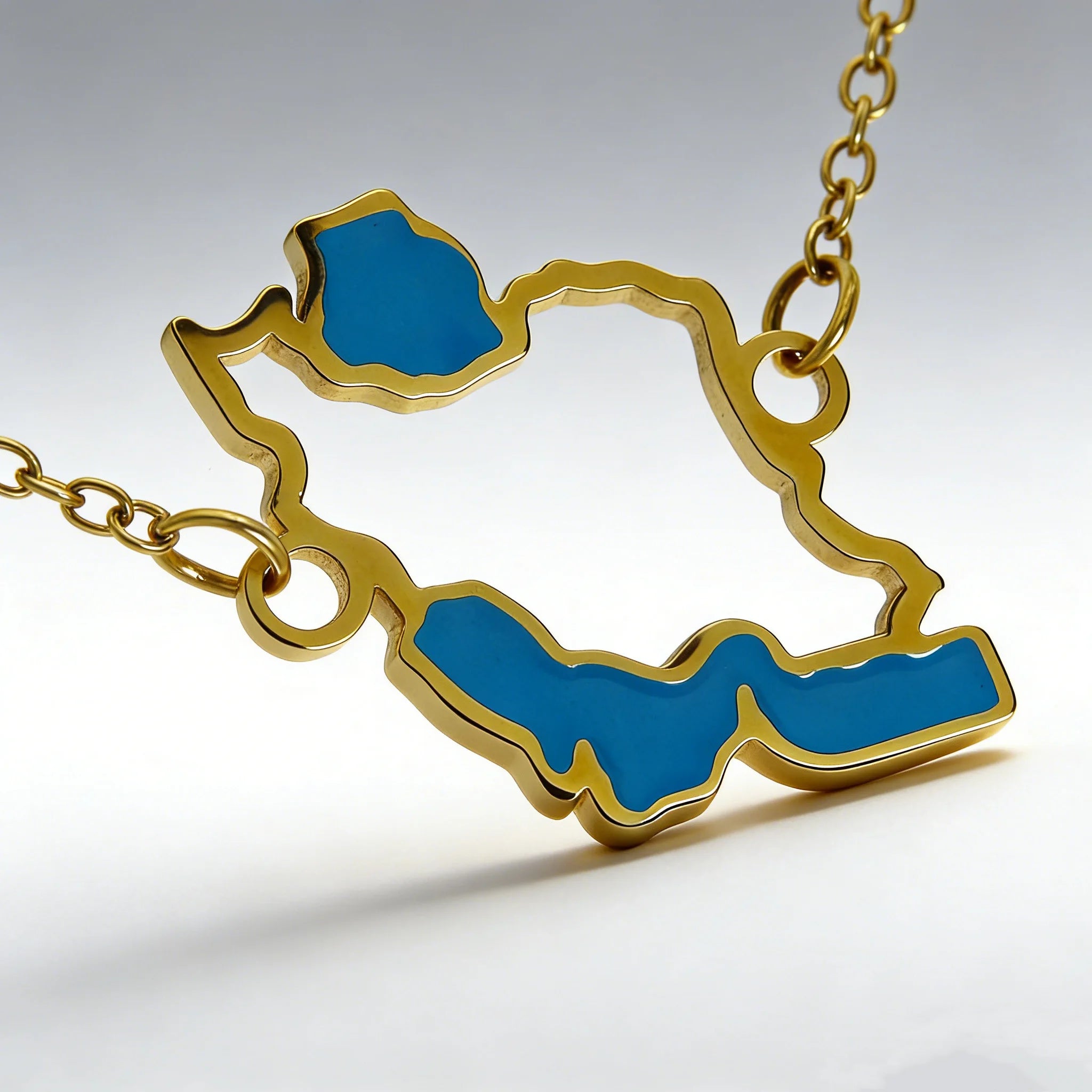 Iran Map Necklace – Enamel Pendant | Persian Heritage | Mehrbunoo