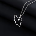 Iran Map Necklace – Minimal Persian Pendant | Stainless Steel | Mehrbunoo