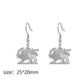 Persian Lion & Sun Earrings – Iran Flag Design | Stainless Steel | Mehrbunoo