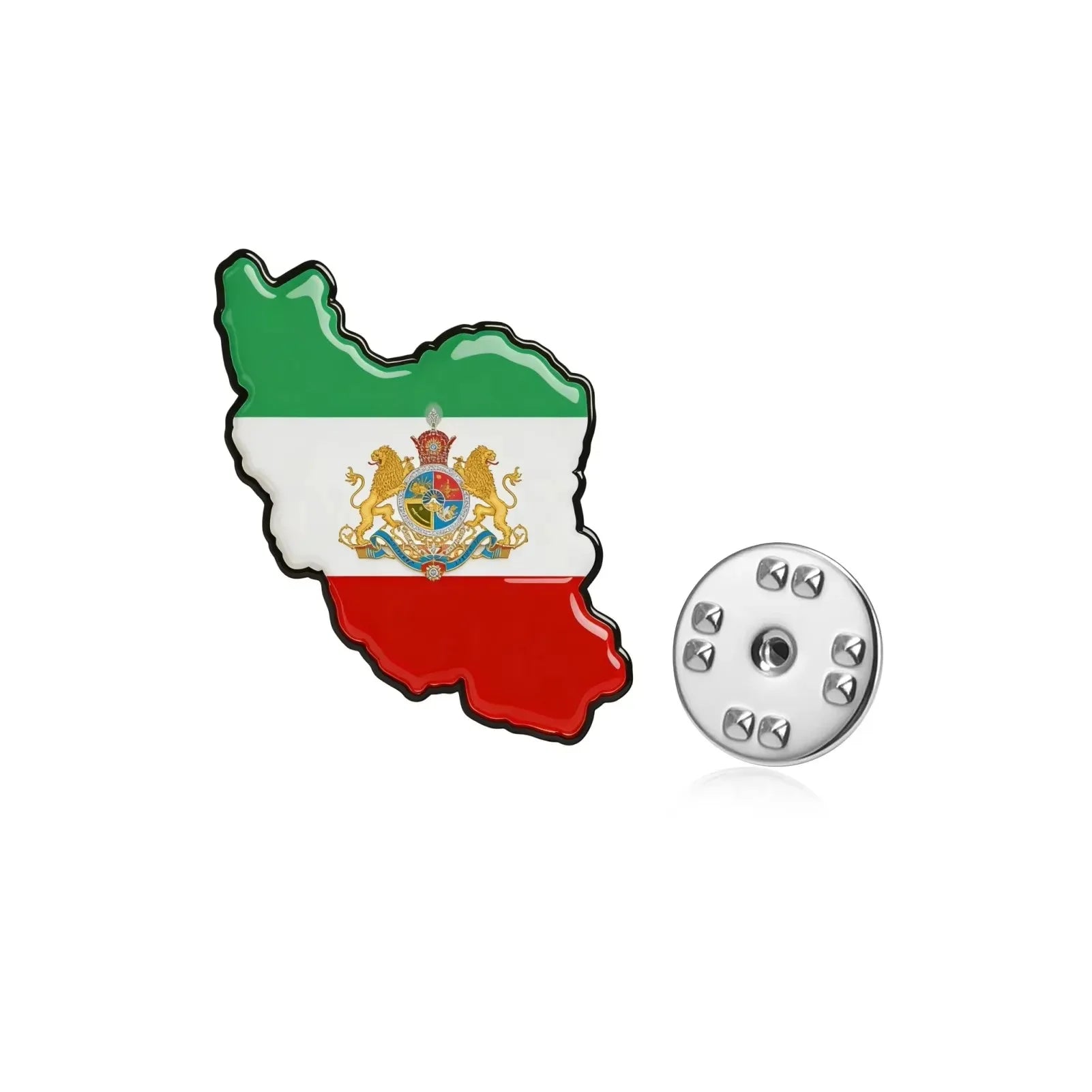 Persian Lion & Sun Brooch – Iran Map Pin | Stainless Steel | Mehrbunoo