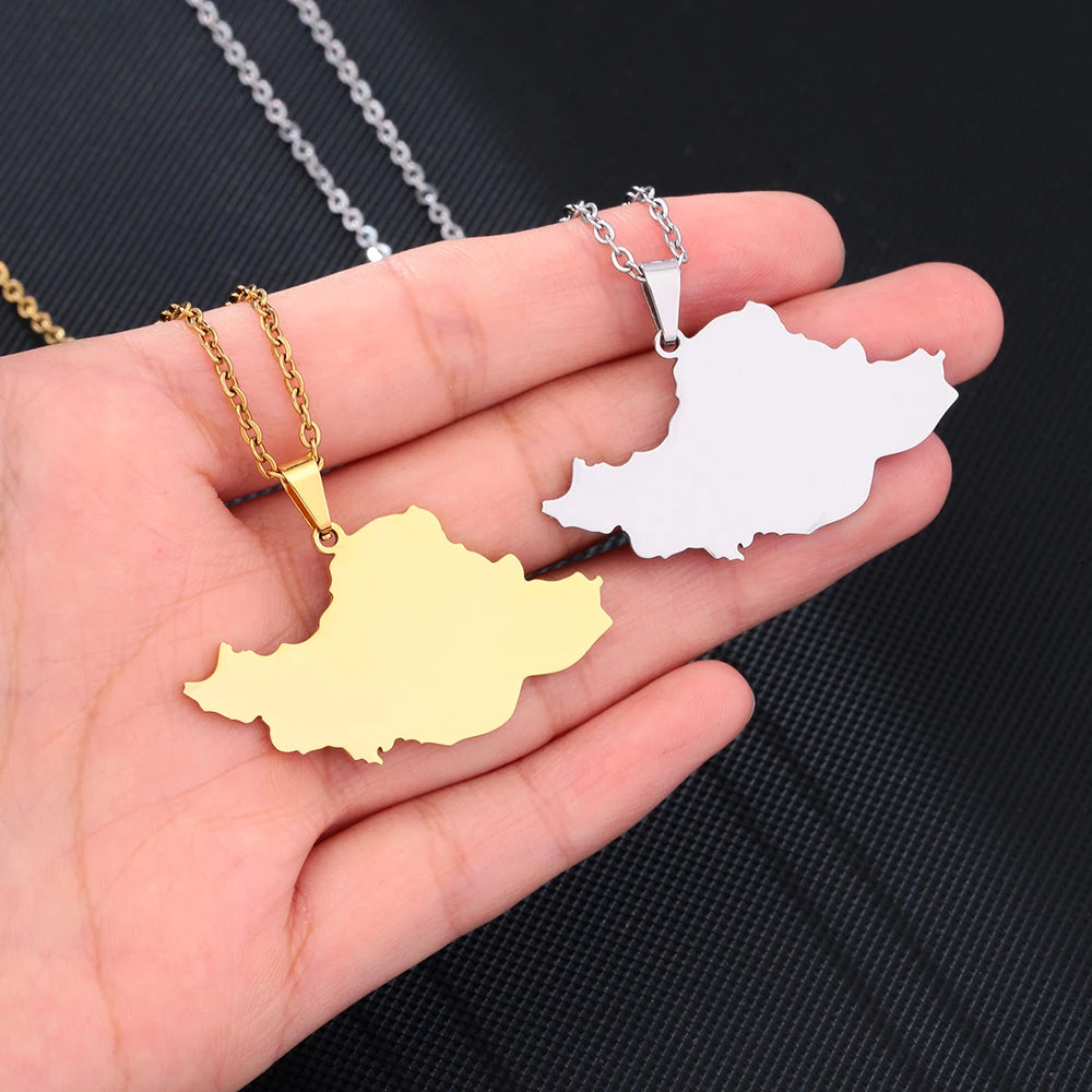 Iran Map Necklace – Minimal Persian Pendant | Stainless Steel | Mehrbunoo