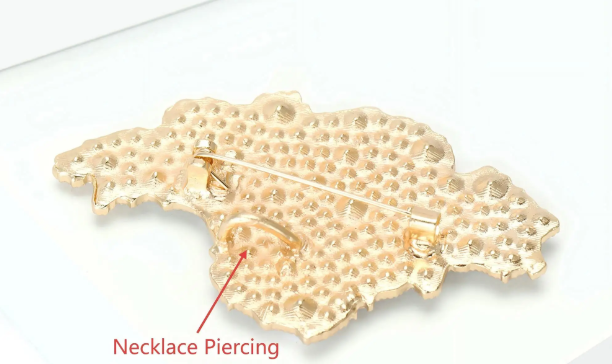 Iran Map Brooch &amp; Necklace – Pearl Detail | Persian Heritage | Mehrbunoo