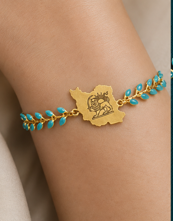 Lion & Sun Iran Map Bracelet | Mehrbunoo Design