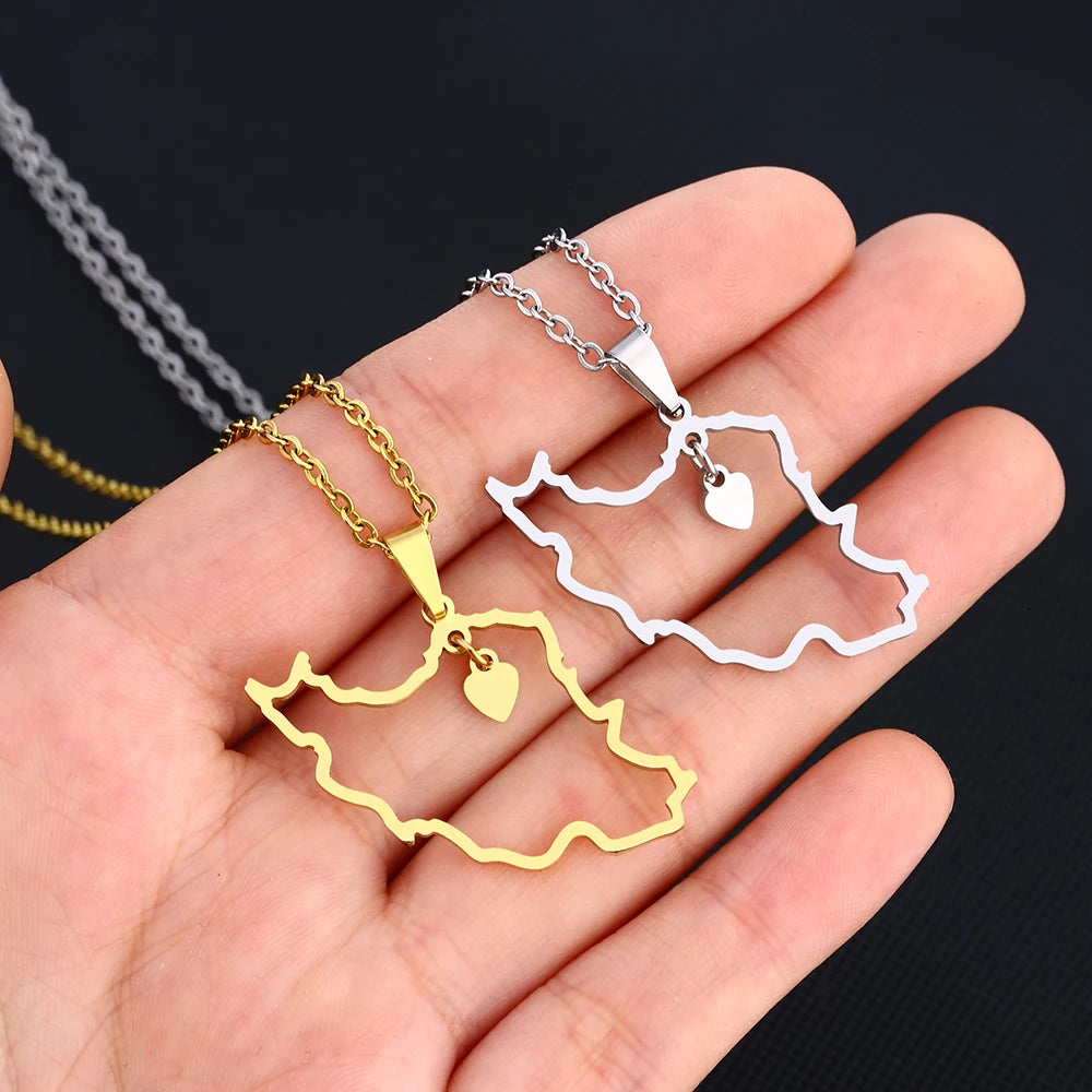 Iran Map Necklace – Minimal Persian Pendant | Stainless Steel | Mehrbunoo