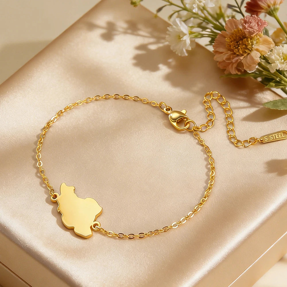 Iran Map Bracelet – Minimal Persian Design | Stainless Steel | Mehrbunoo