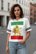Taped Mesh T-Shirt | Sun and Lion Flag | Mehrbunoo