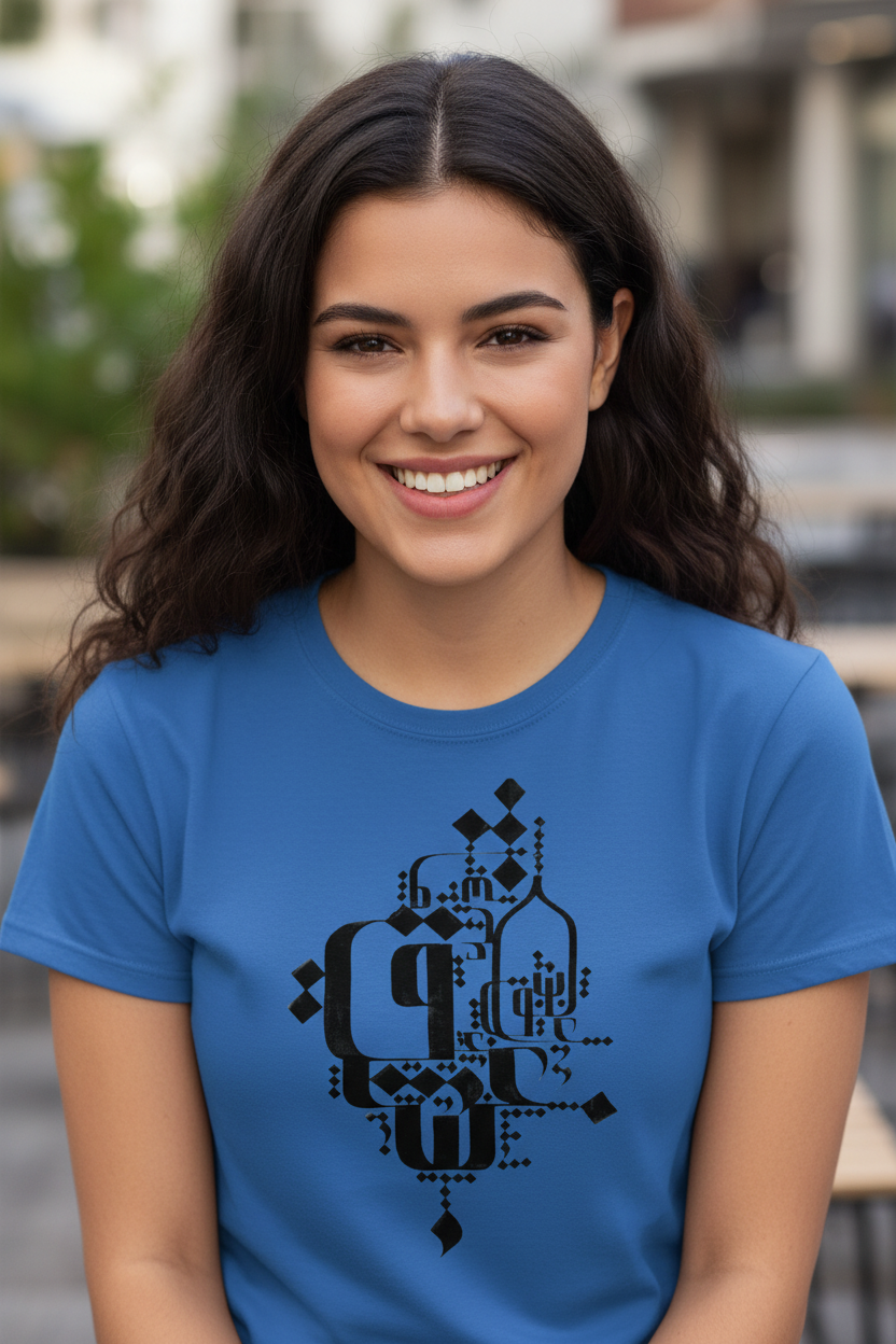Women’s Cotton Fitted T-Shirt | Modern Persian Calligraphy |  Eshgh – عشق