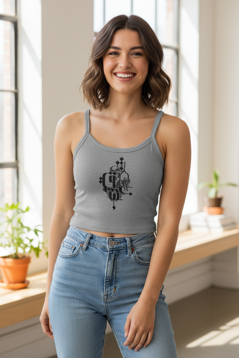Cotton micro-rib cotton tank top | Modern Persian Calligraphy | “Eshgh – عشق” | Mehrbunoo