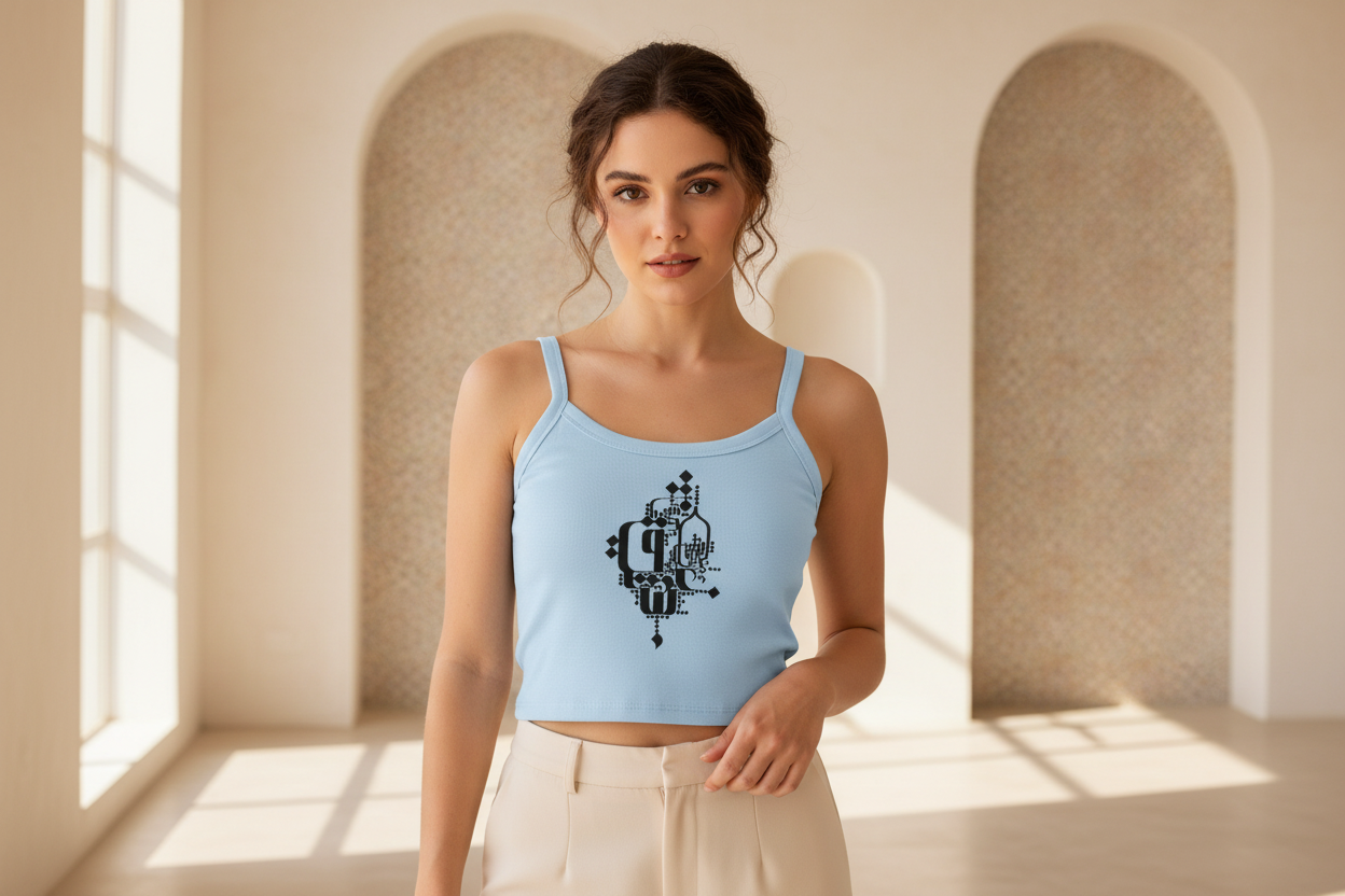 Cotton micro-rib cotton tank top | Modern Persian Calligraphy | “Eshgh – عشق” | Mehrbunoo