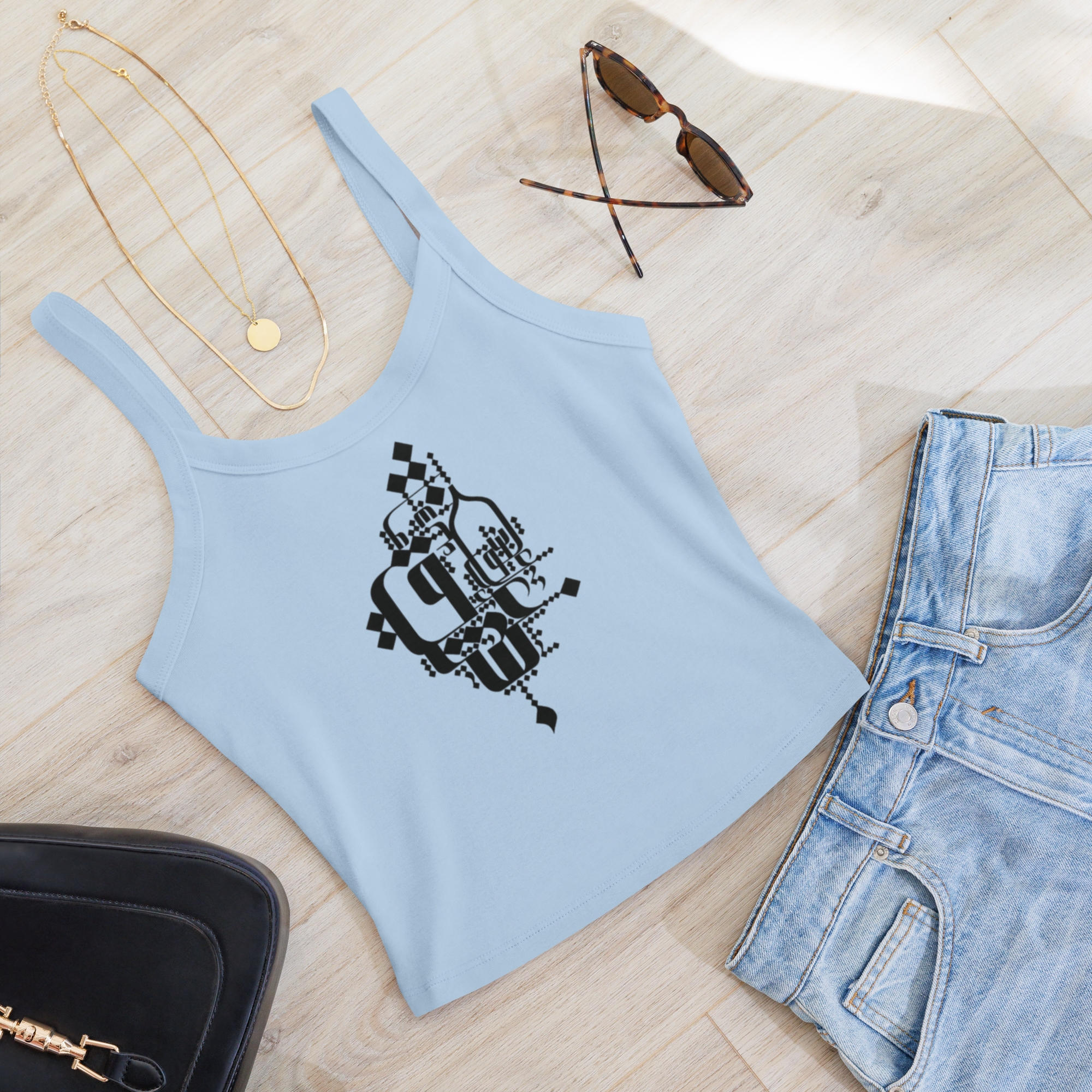 Cotton micro-rib cotton tank top | Modern Persian Calligraphy | “Eshgh – عشق” | Mehrbunoo