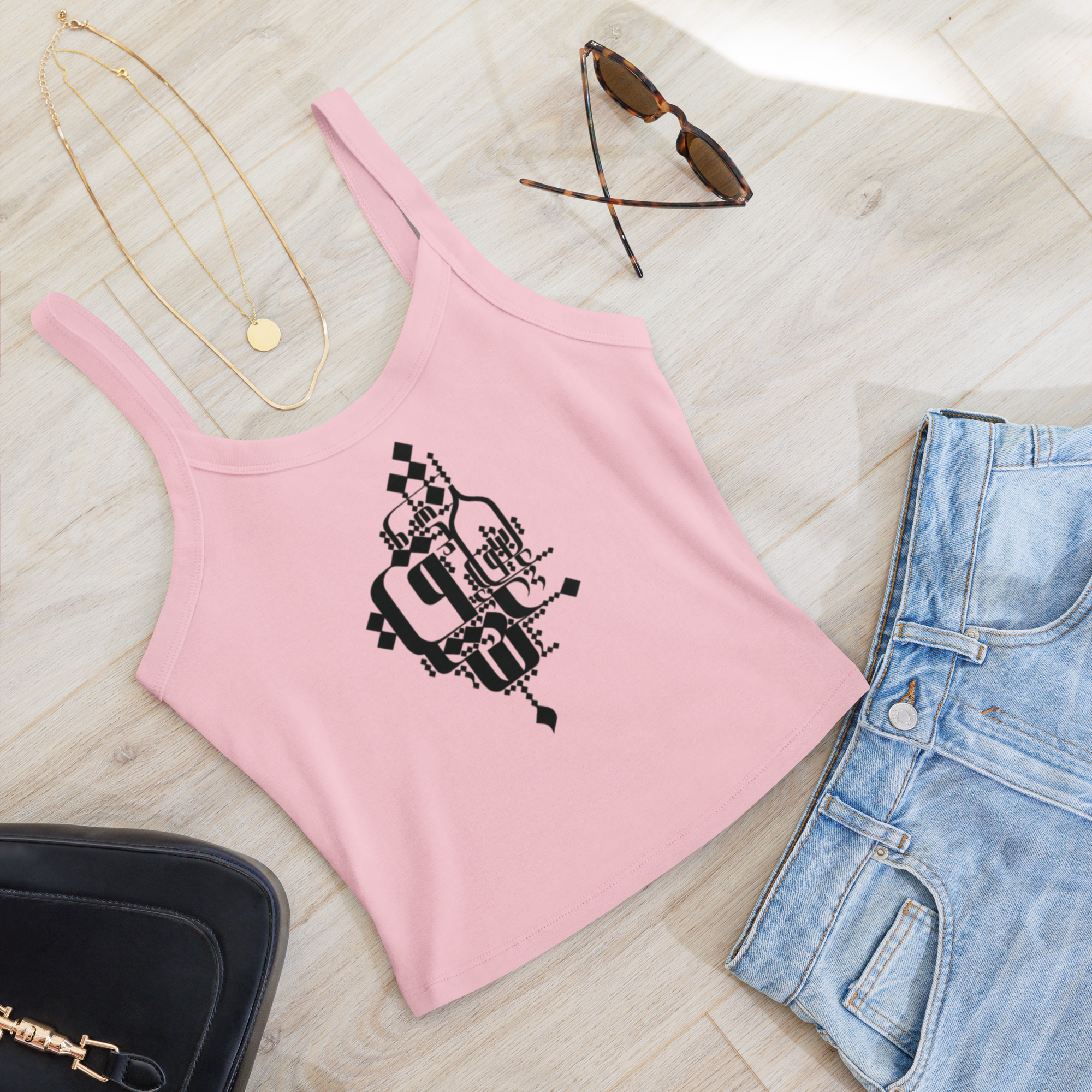 Cotton micro-rib cotton tank top | Modern Persian Calligraphy | “Eshgh – عشق” | Mehrbunoo
