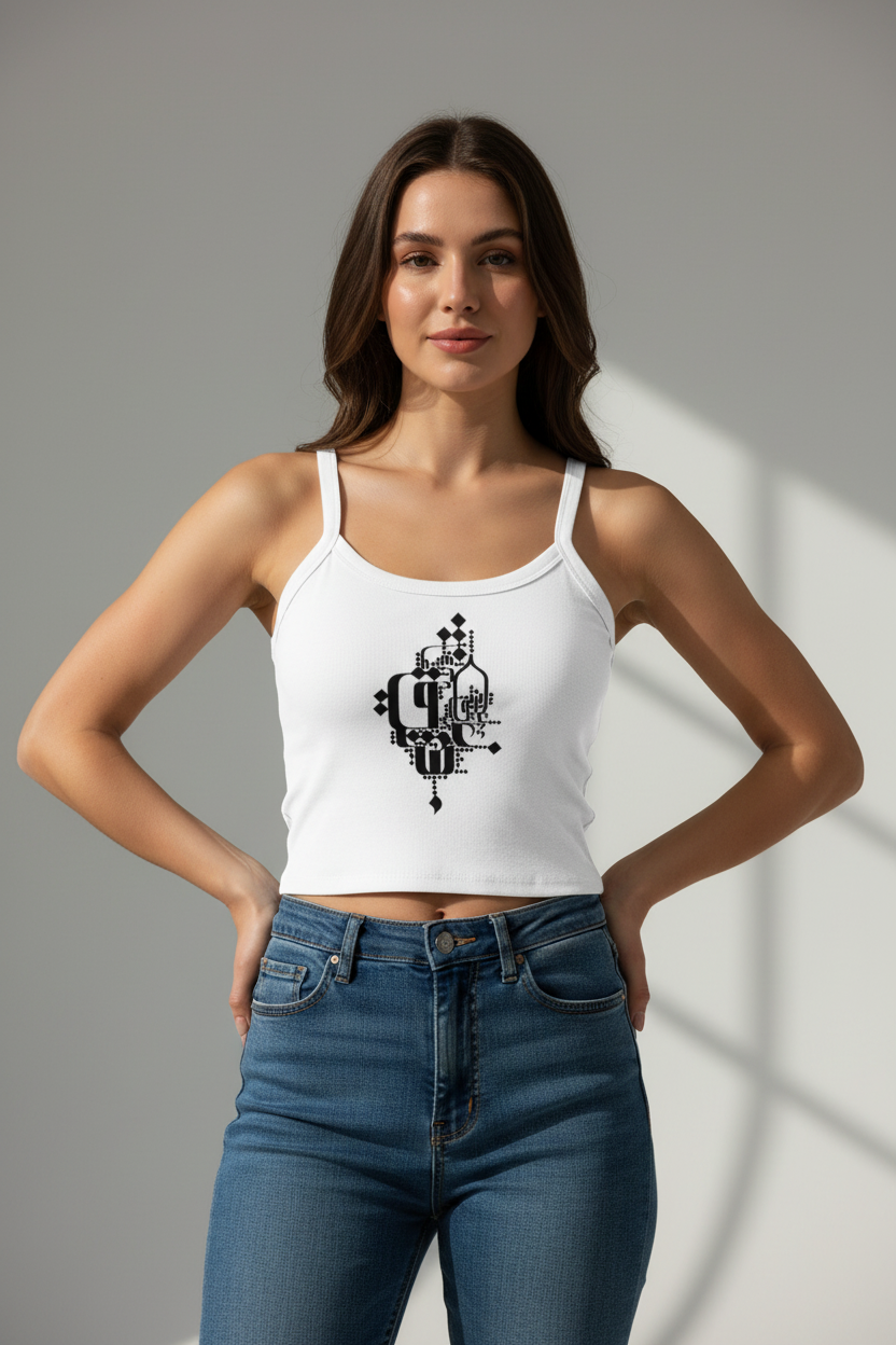 Cotton micro-rib cotton tank top | Modern Persian Calligraphy | “Eshgh – عشق” | Mehrbunoo