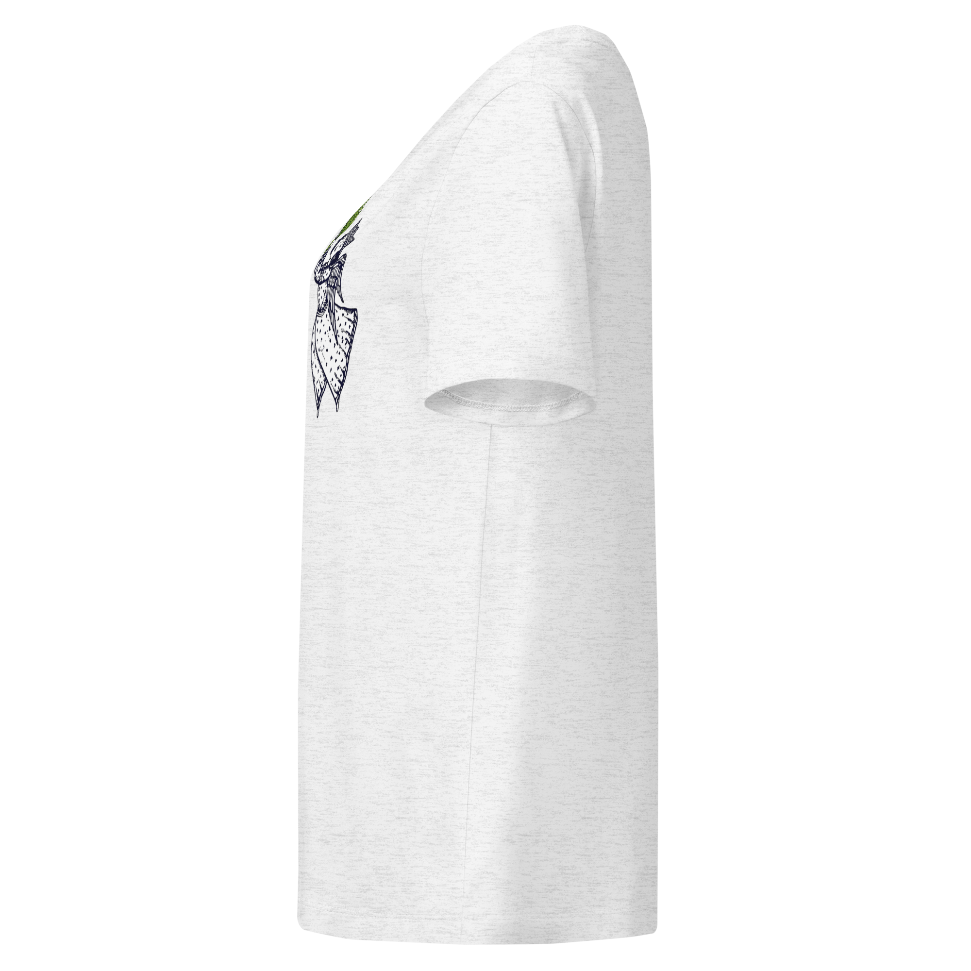Organic Ribbed Neck Cotton T-Shirt | Angel of Spring فرشته بهار | Ancient Persian Symbol | Mehrbunoo Collection